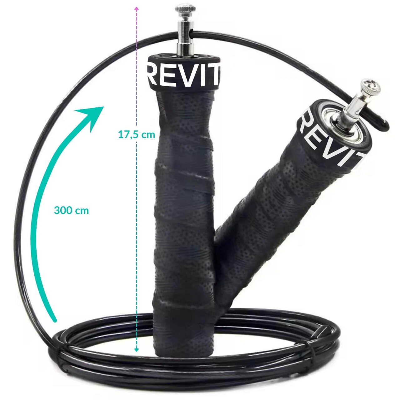 Comba vuerda de velocidad Rápida con peso y rodamientos, 300 cm Speed Jump Rope 6/7
