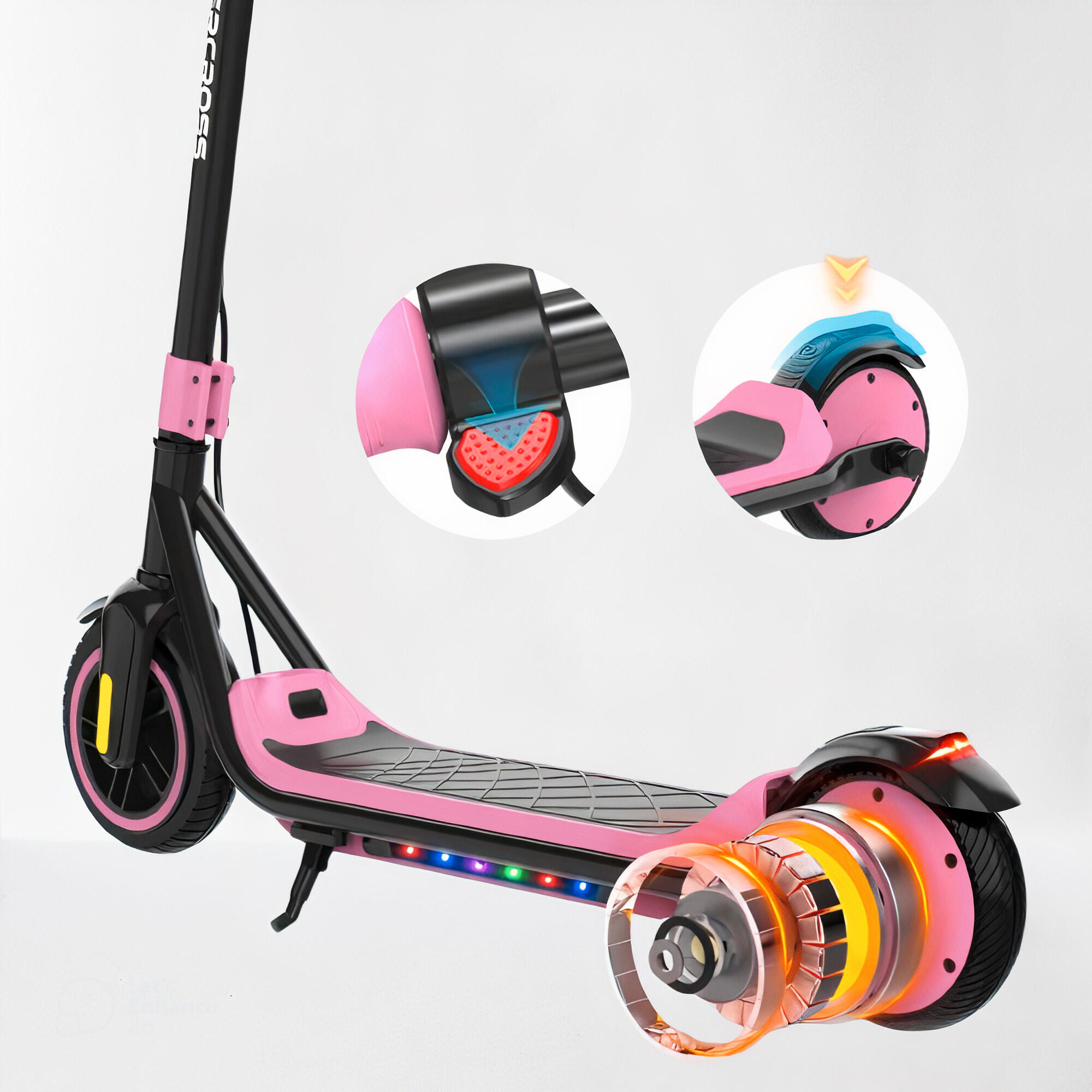 Elektrische Step voor Kinderen met LED-scherm EVERCROSS TECH - E6 Roze 3/4