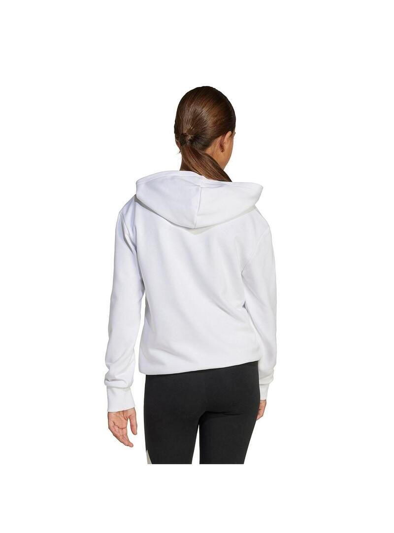 Felpa con cappuccio in pile per ragazza Adidas Jg glam hd Bianco 3/5