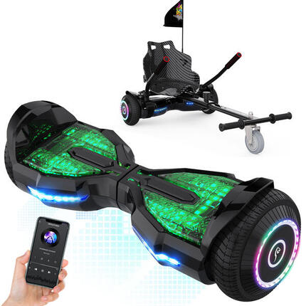 Hoverboards 6,5 Zoll mit Sitz, Bluetooth App, 3 Lichter - EV2 Blau