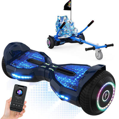Hoverboards 6,5 Zoll mit Sitz, Bluetooth App, 3 Lichter - EV2 Blau