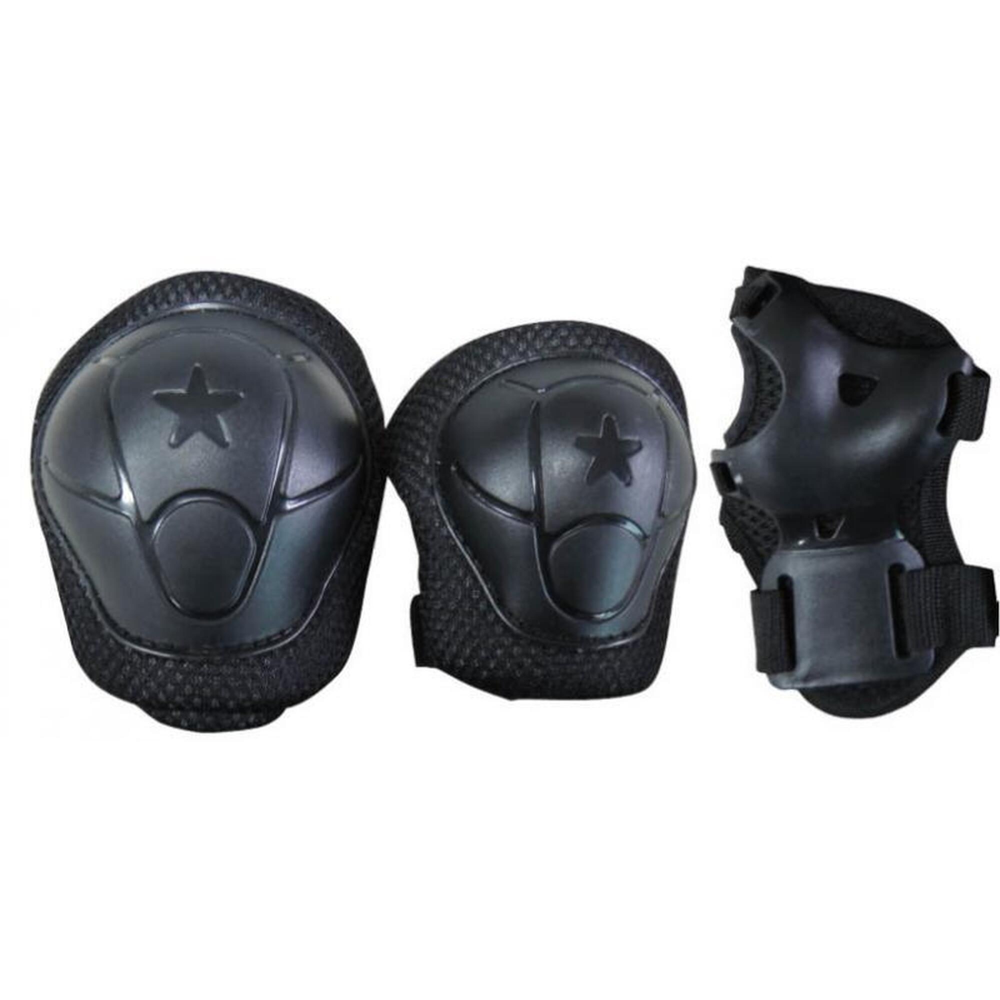 Set protecţii Nextreme copii Negru, genunchi coate palme, până la 25 kg