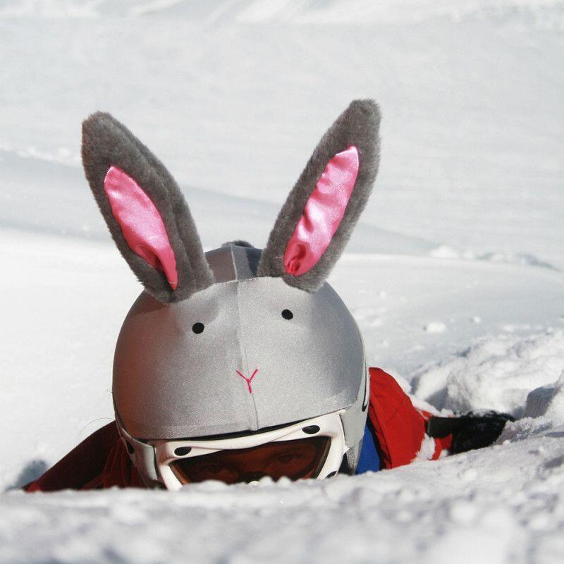 Housse de casque fantaisie - Coolcasc - Lapin gris - Taille unique 3/7