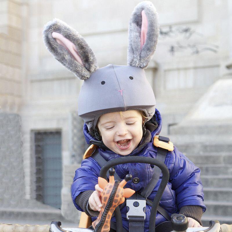 Housse de casque fantaisie - Coolcasc - Lapin gris - Taille unique 4/7