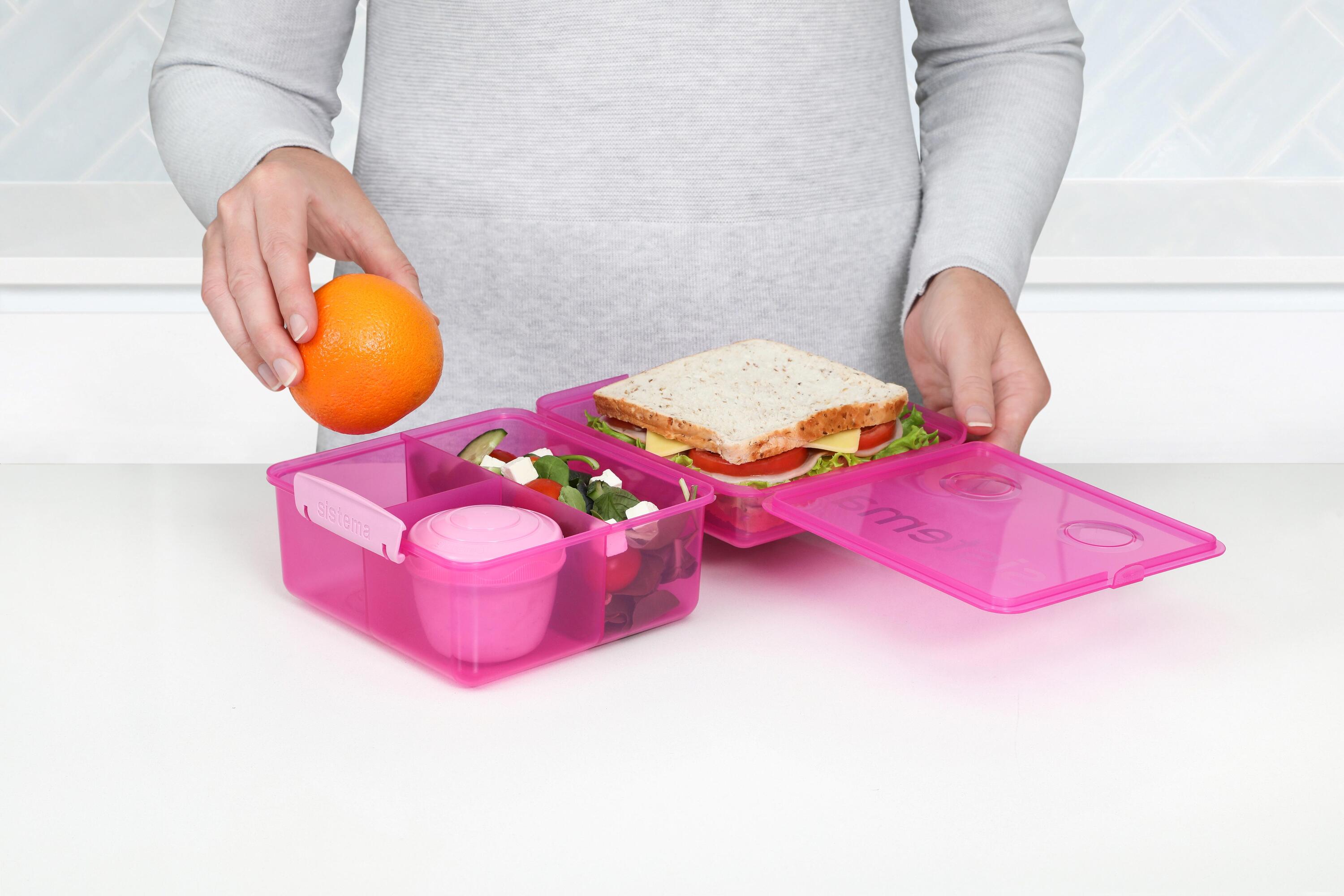 Tříkomorový svačinový box Lunch™ s nádobou na jogurt a dvojitým víčkem 2 l 4/4