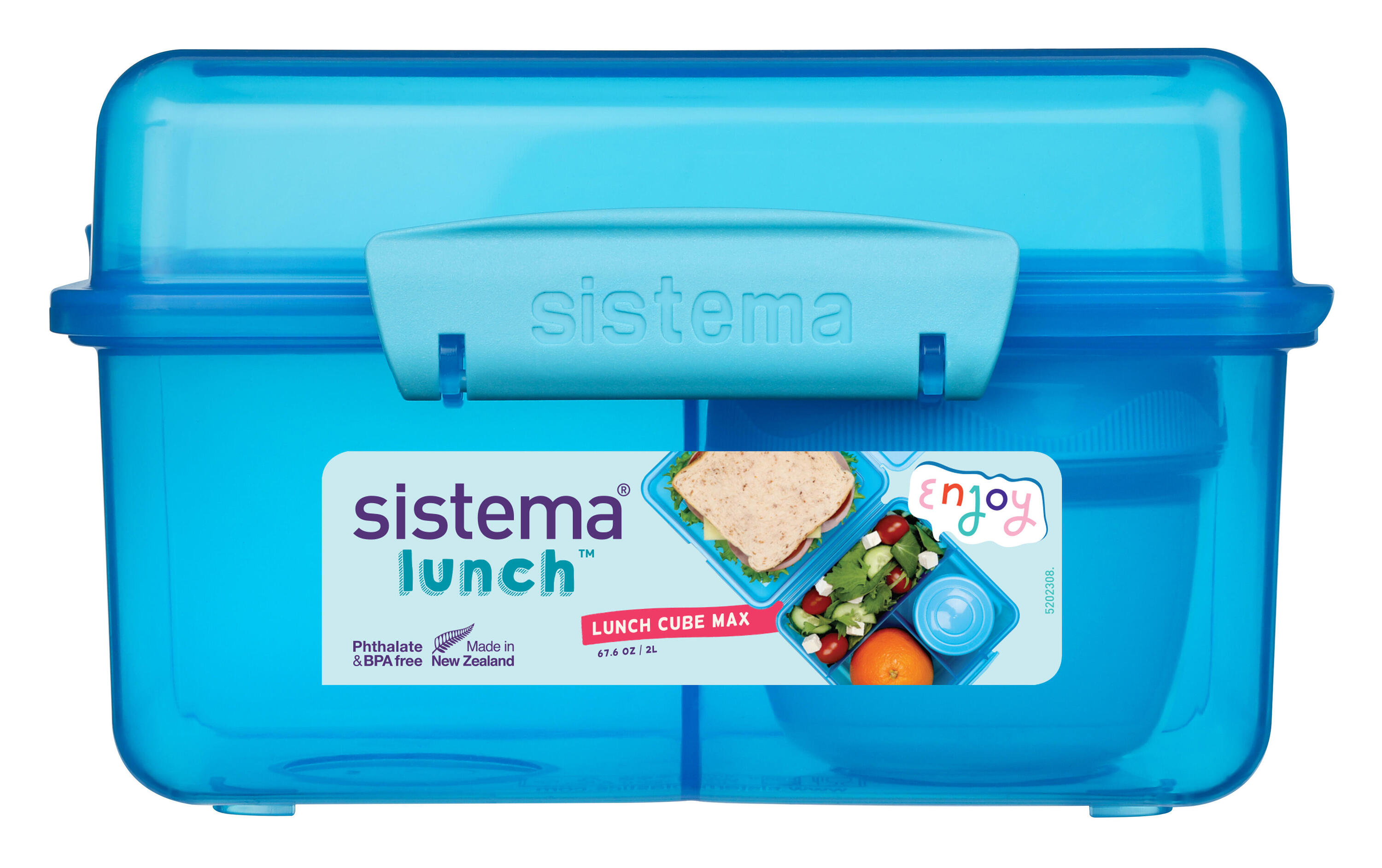 Dzielony pojemnik Lunch Cube Max z pojemnikiem na jogurt z podwójną pokrywką 2 l 2/4