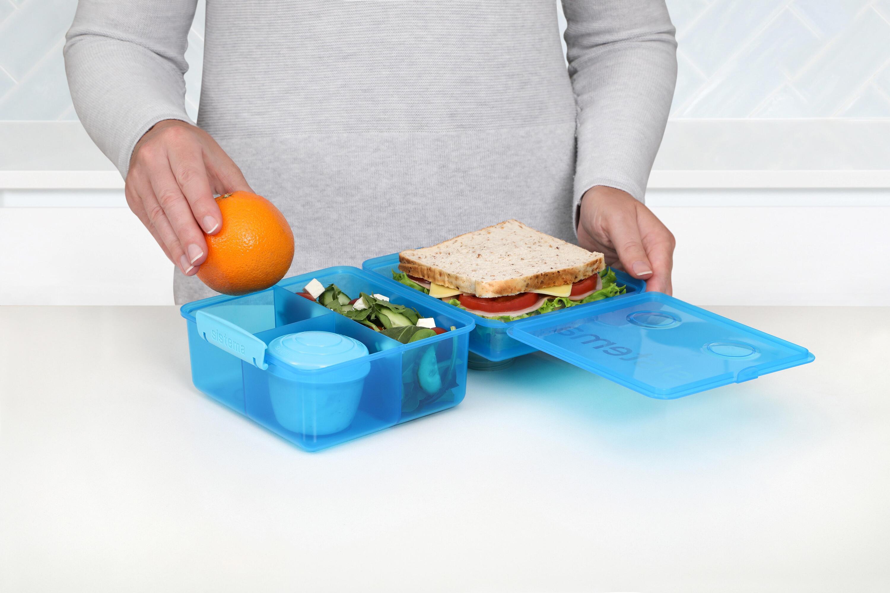 Dzielony pojemnik Lunch Cube Max z pojemnikiem na jogurt z podwójną pokrywką 2 l 4/4