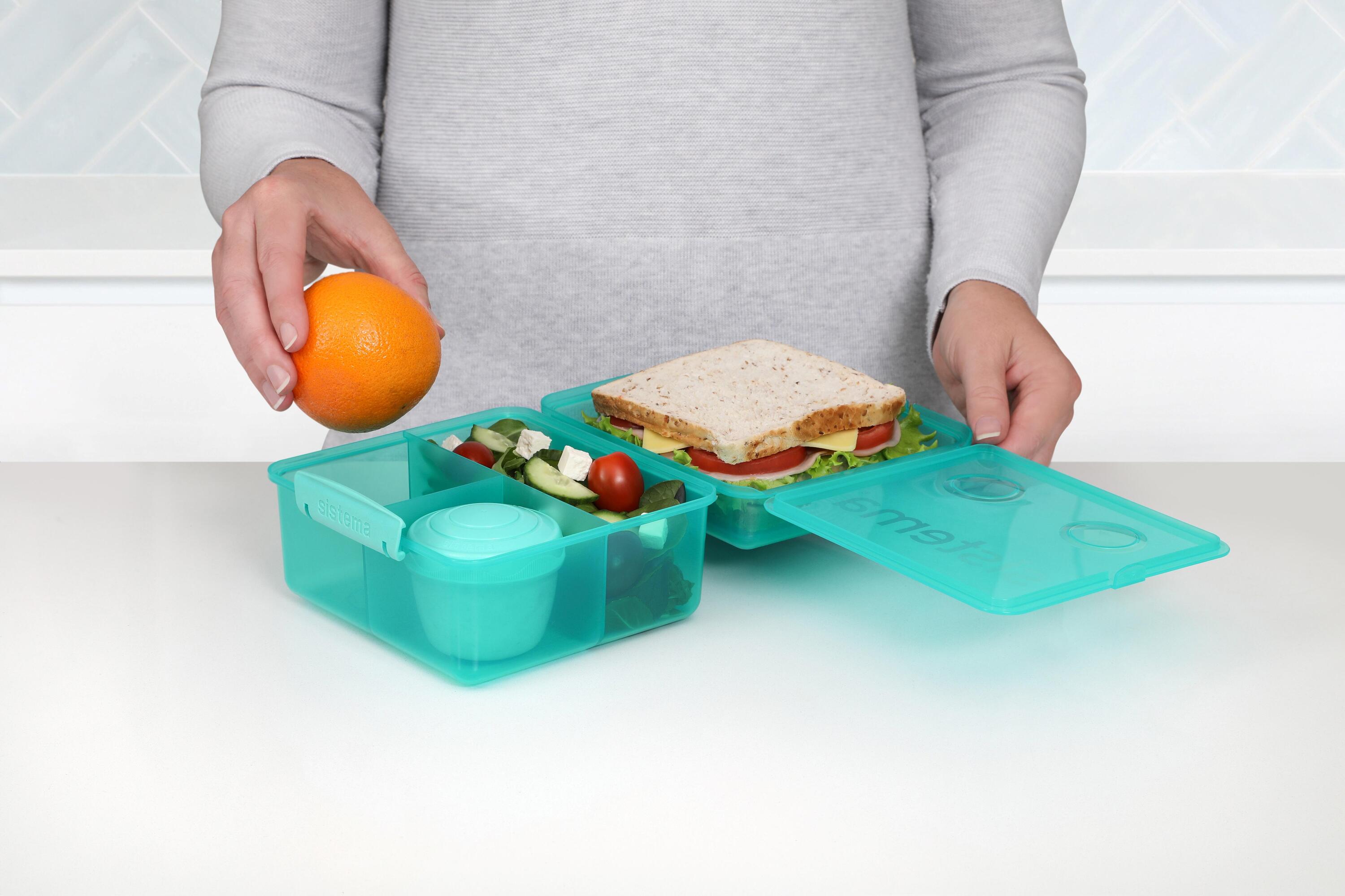 Tříkomorový svačinový box Lunch™ s nádobou na jogurt a dvojitým víčkem 2 l 4/4