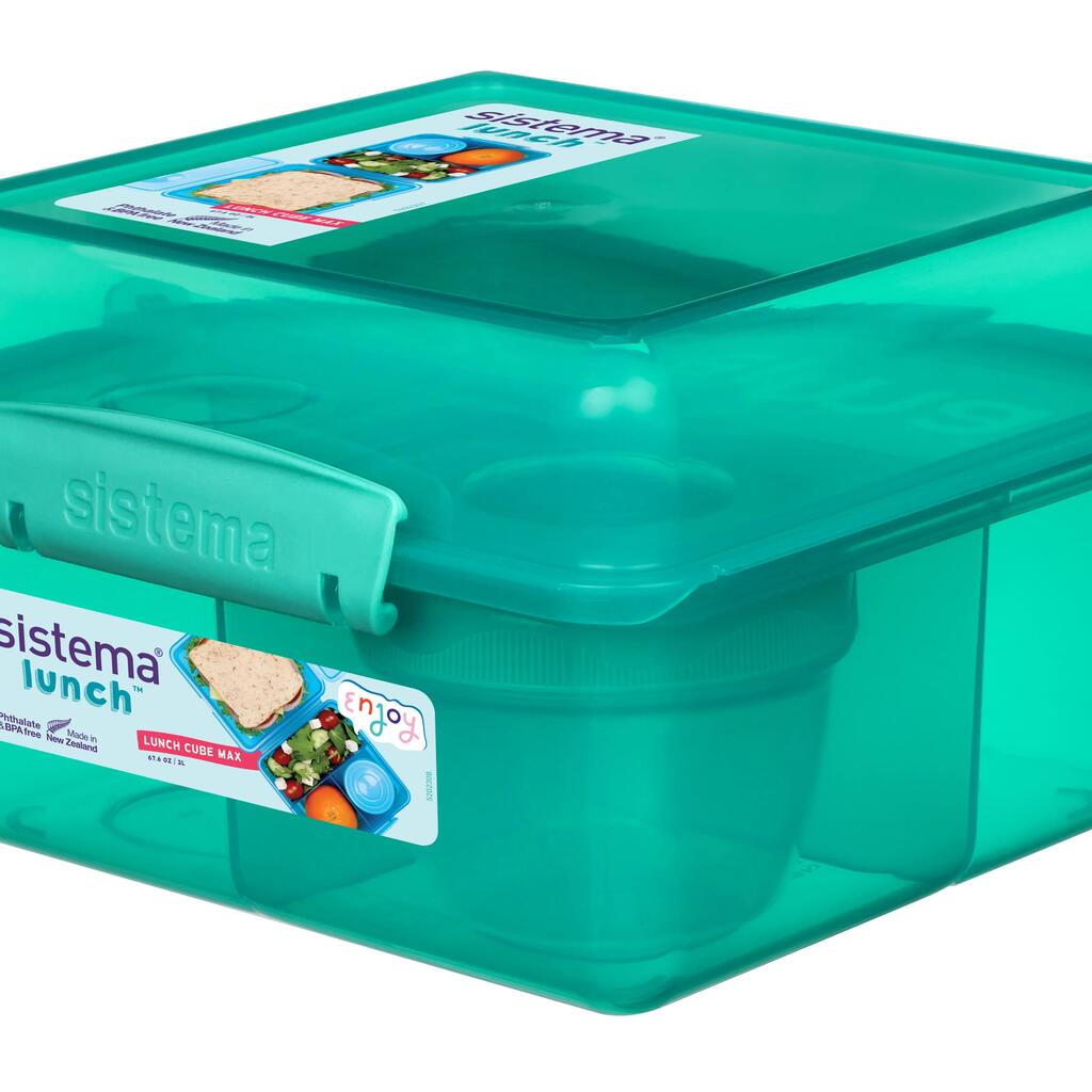 Trojkomorový desiatový box Lunch™ s nádobou na jogurt a dvojitým viečkom 2 l