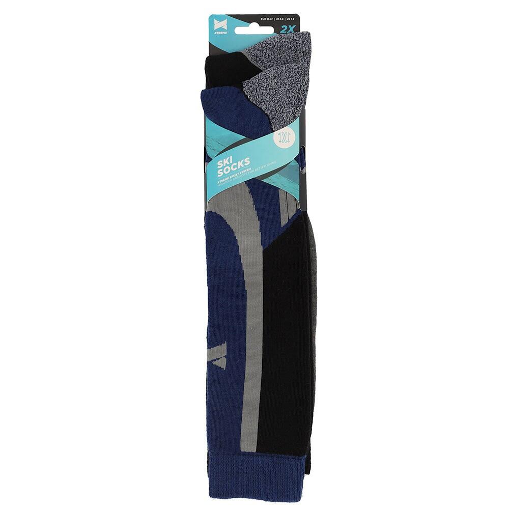 Xtreme Chaussettes de Ski Unisexe lot de 6 Multi-bleu 5/6
