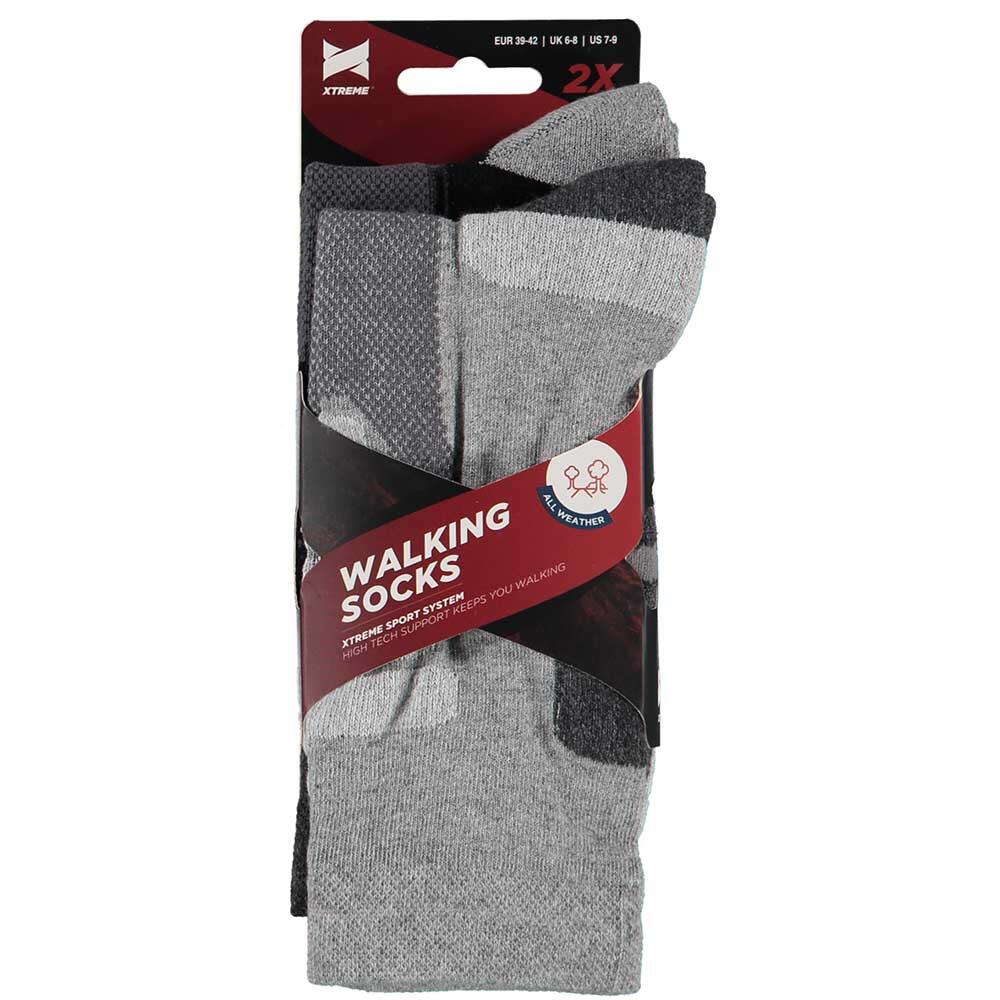 Chaussettes Hautes Randonnée JD – Genoux, Coolmax, Renforcées Pied, Unisex, Noir/gris