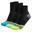 Xtreme Chaussettes de course mi-hauteur 3 paires Multicolore Noir