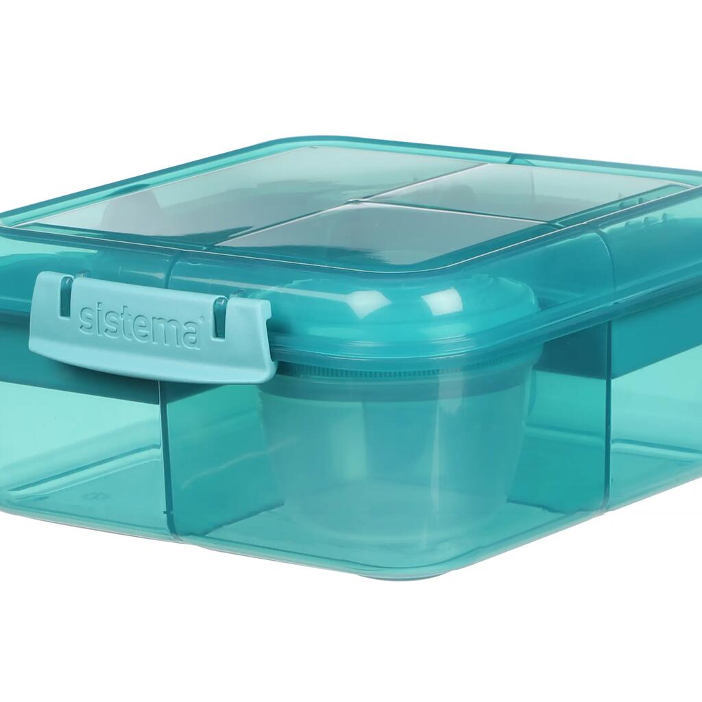 Trojkomorový desiatový box Ocean Bound s nádobou na jogurt a 2 tácky 1,25 l