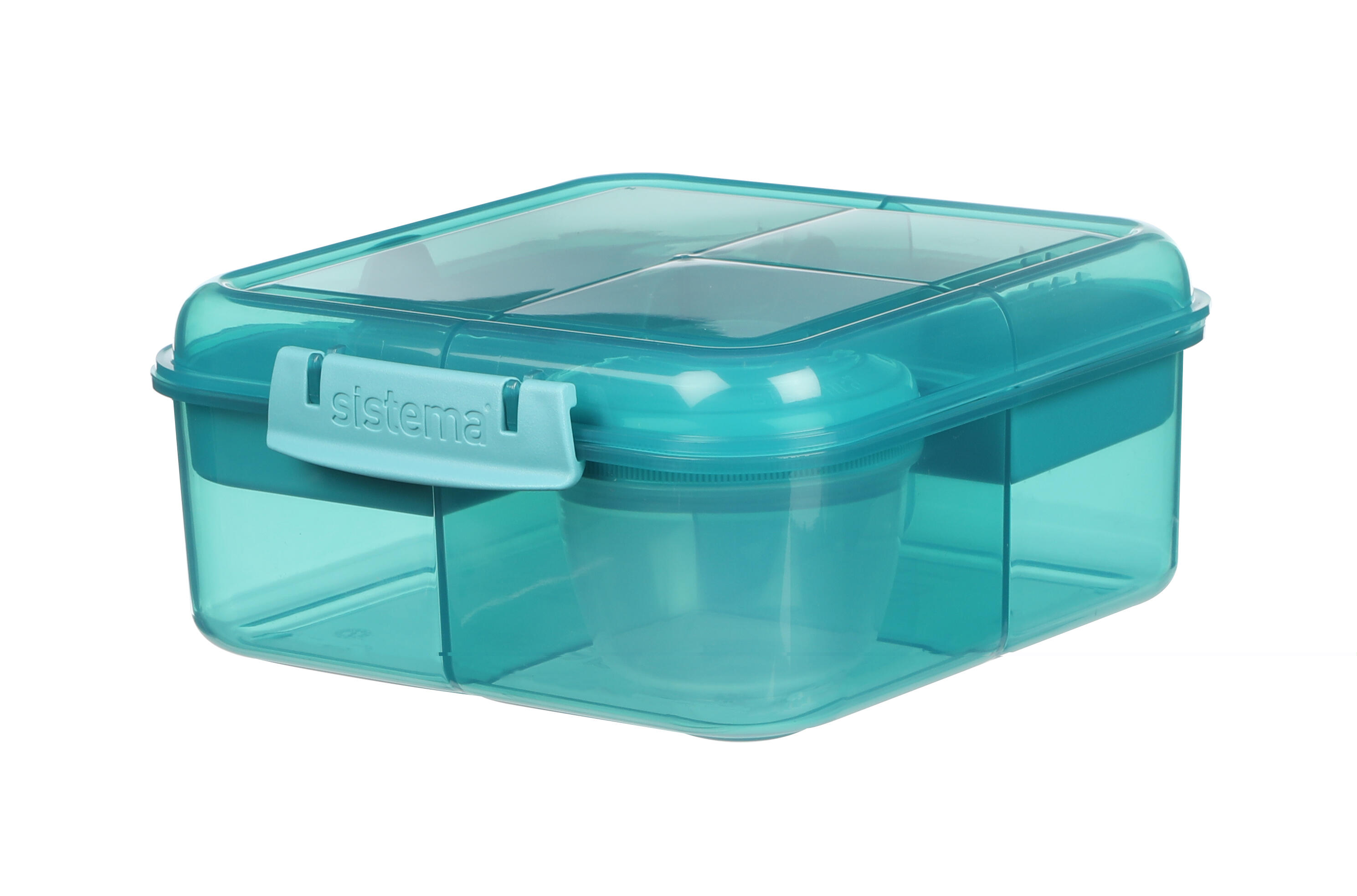 SISTEMA Tříkomorový svačinový box Ocean Bound s nádobou na jogurt a 2 tácky 1,25 l