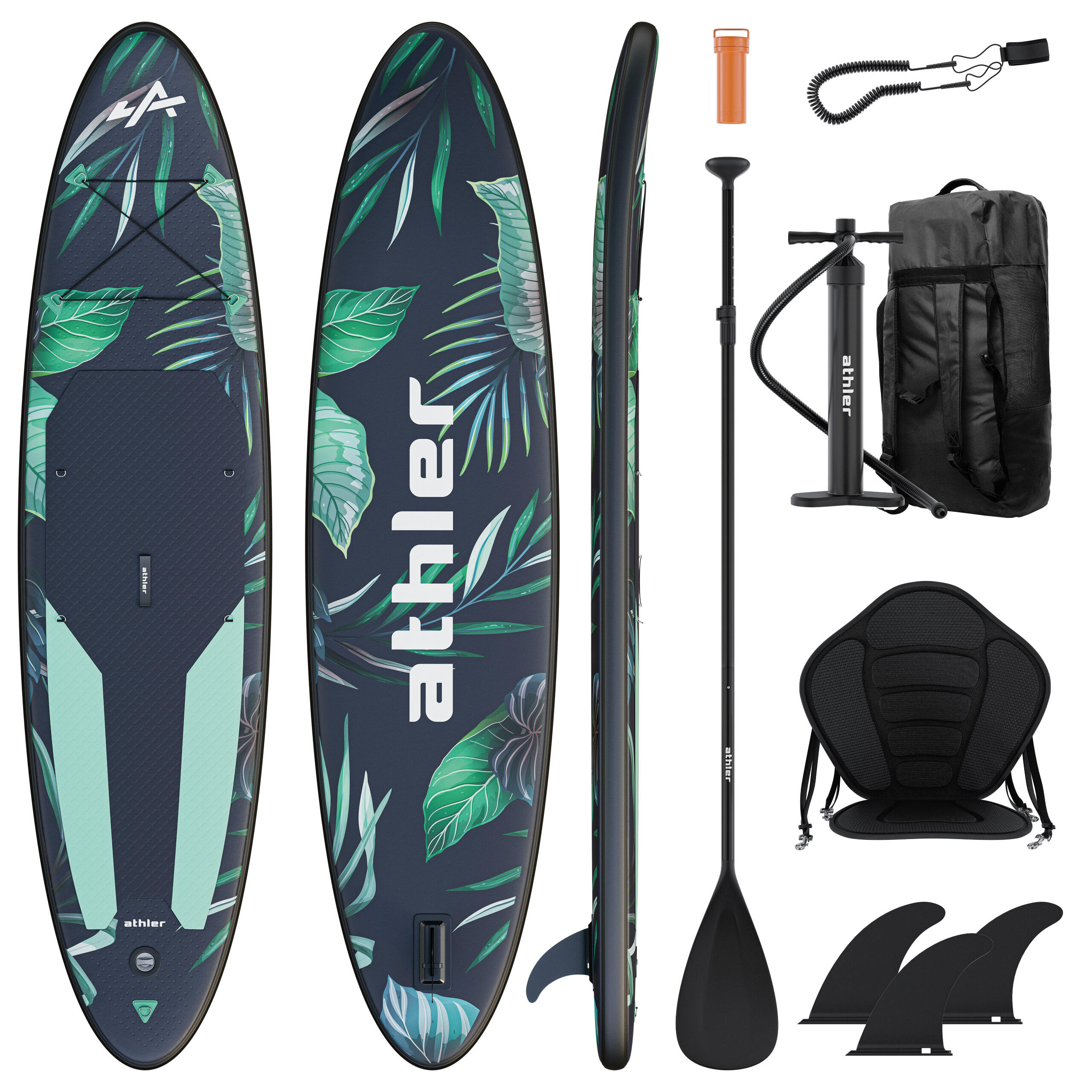 ATHLER Stand Up Paddle Board aufblasbares 2-in-1 Miami 70, 330cmx80cm, Hohe Stabilität