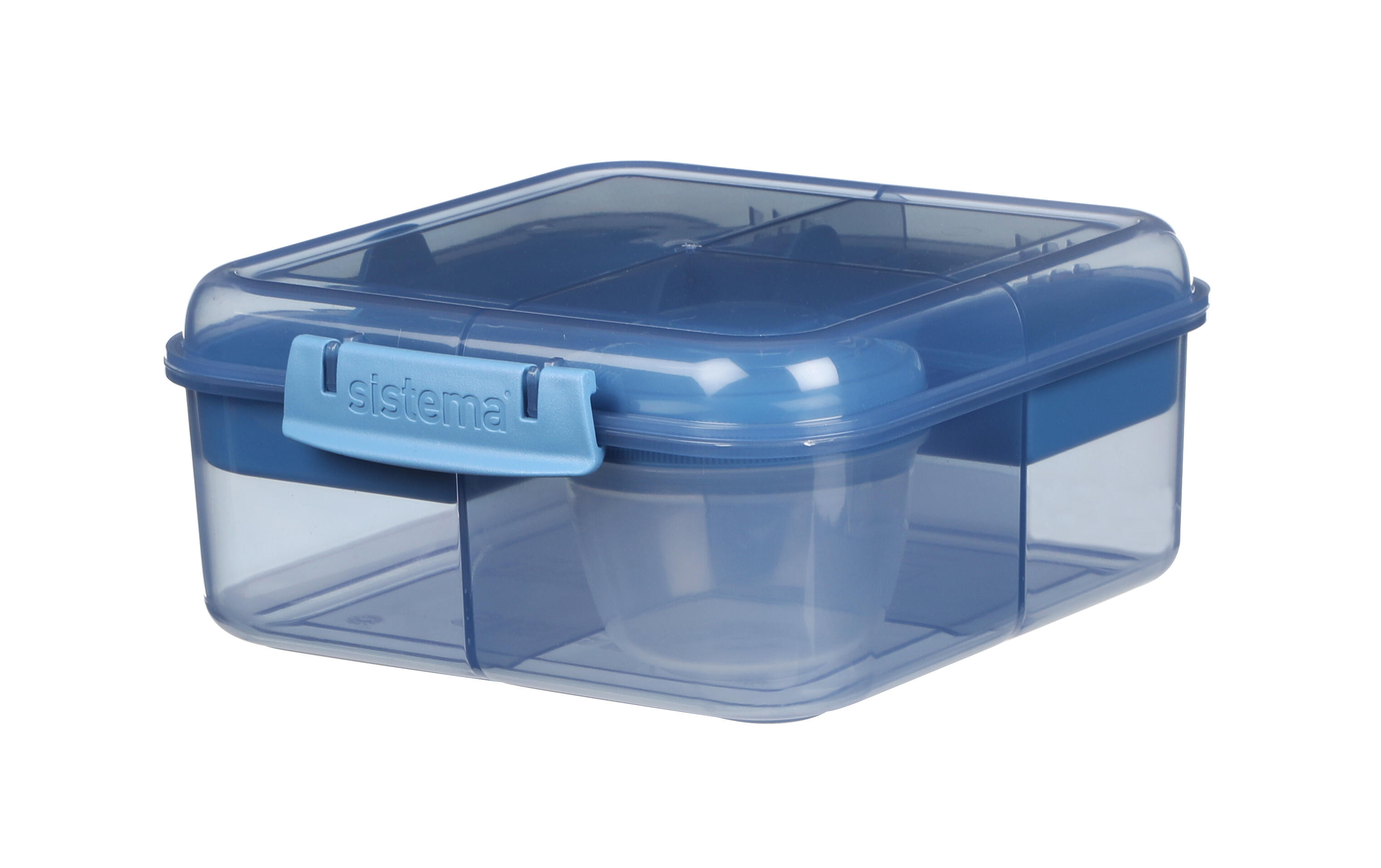 SISTEMA Tříkomorový svačinový box Ocean Bound s nádobou na jogurt a 2 tácky 1,25 l