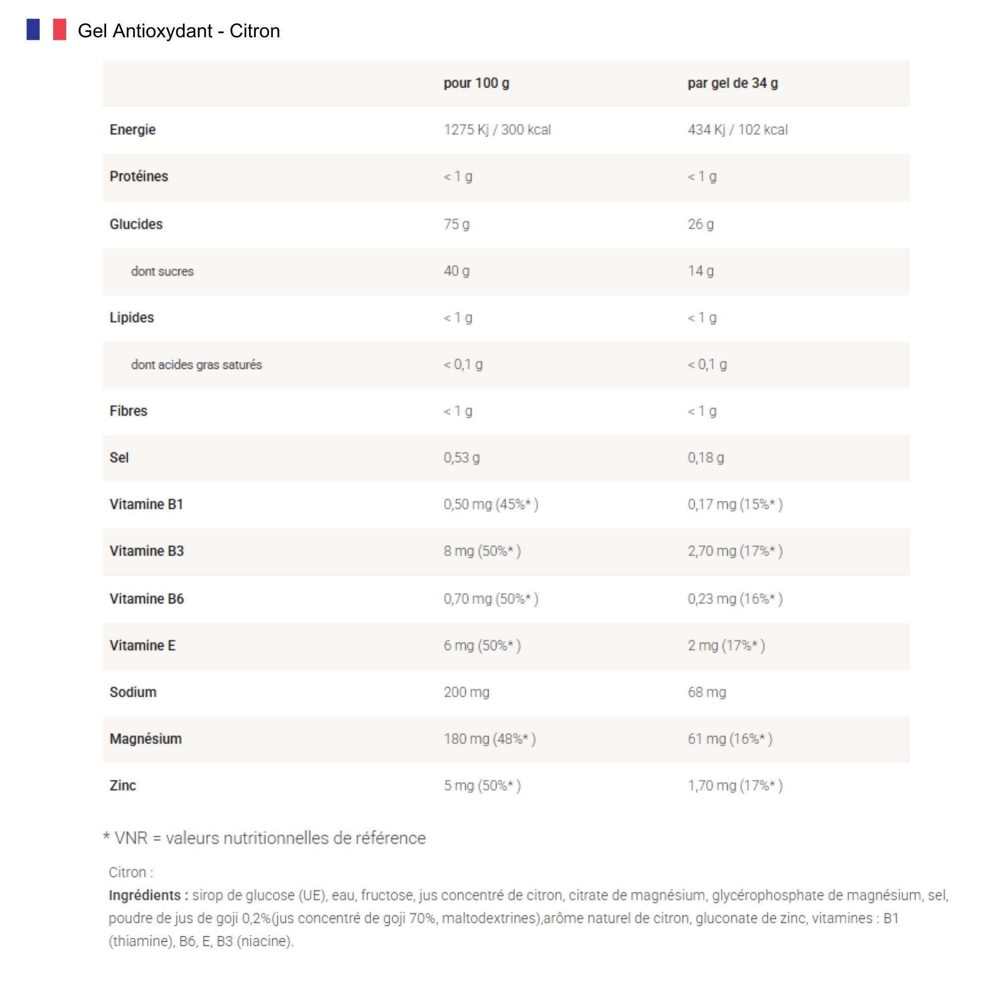 Antioxidant energiegel - Citroen - 10x34g 2/7