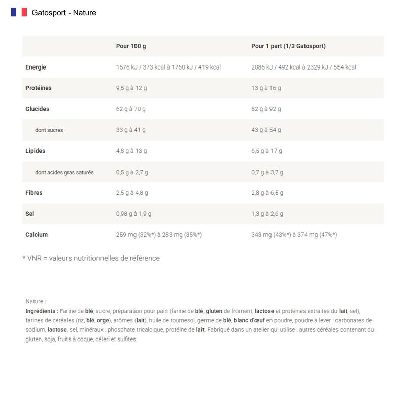 Gâteau énergétique - Gatosport Nature - 400g
