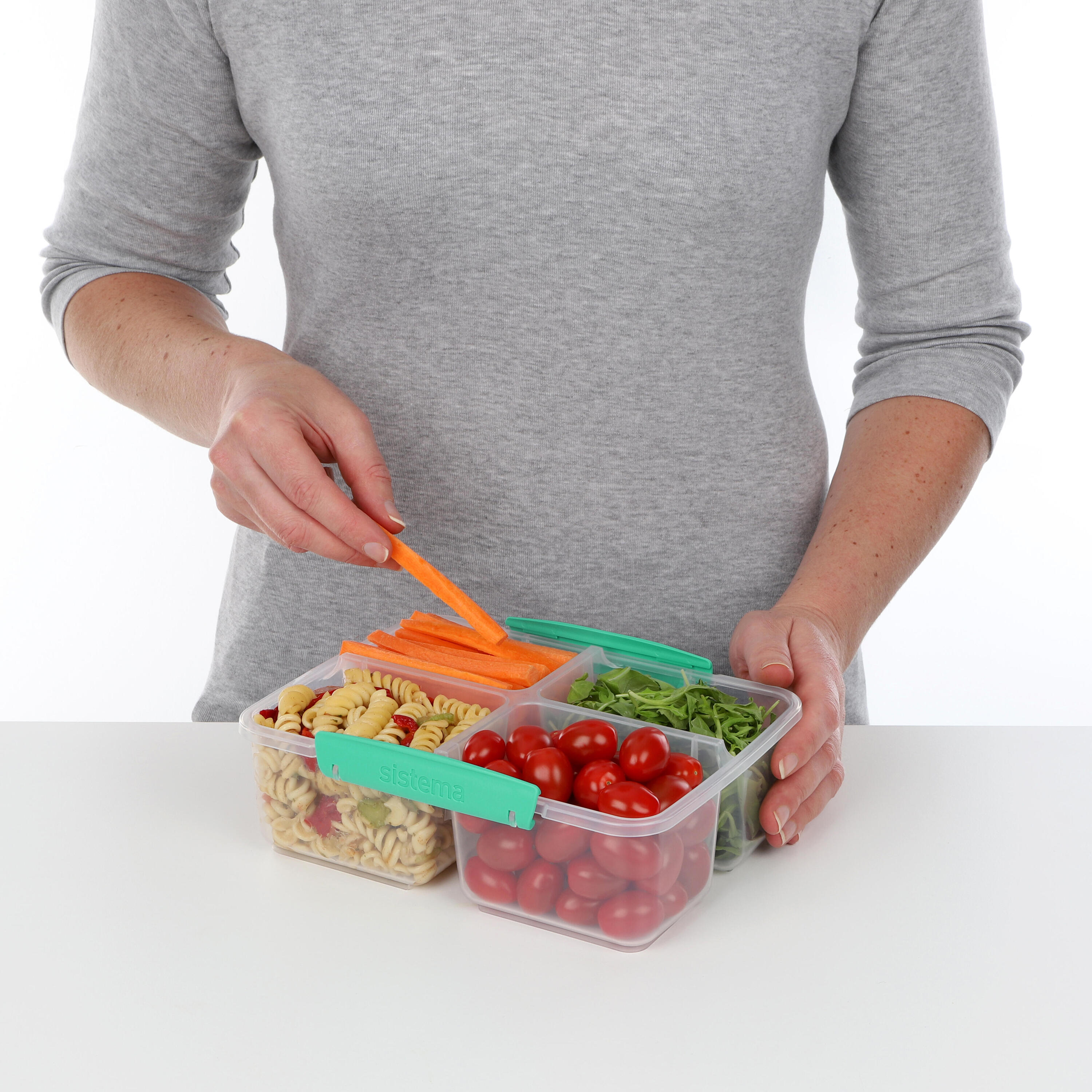 Čtyřkomorový svačinový box TO GO™ 1,7 l, mátová 3/5