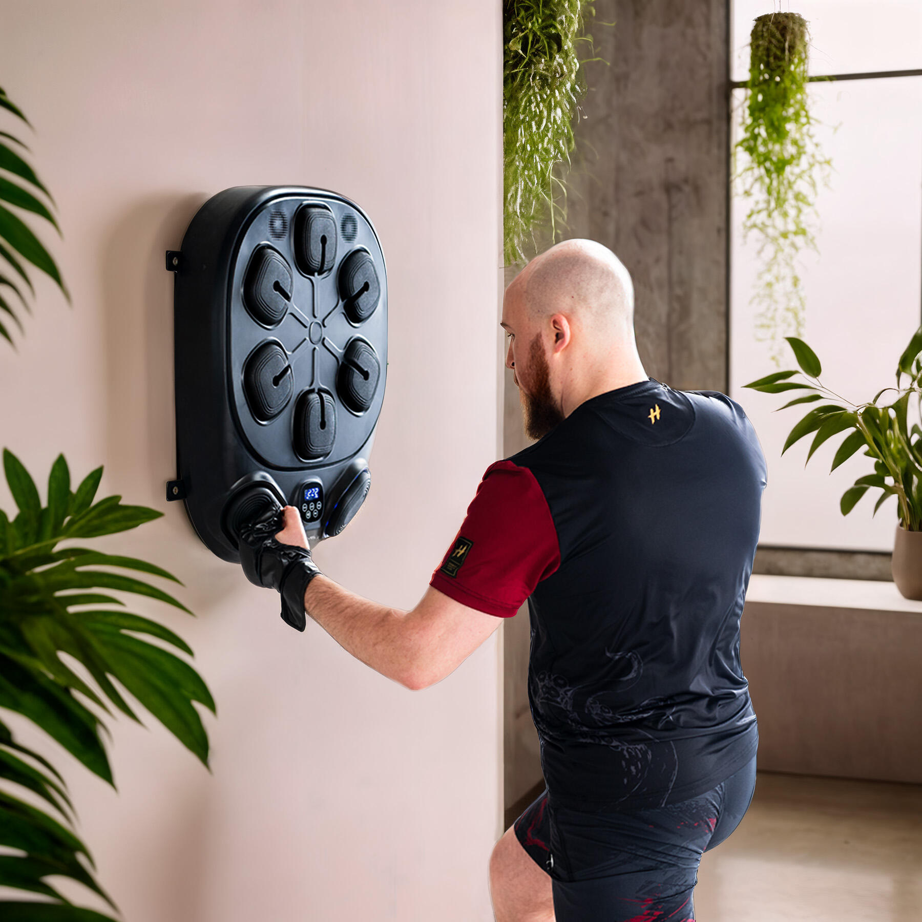 Tarcza bokserska elektroniczna HMS TB10 Bluetooth z rękawicami MMA 3/7