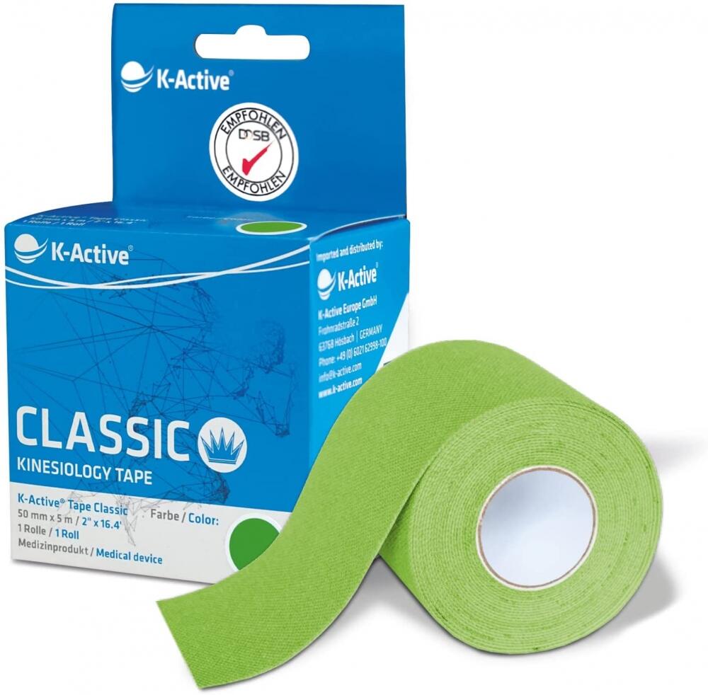 QUERALTO 1 rotolo di benda Kinesiotape k-active verde 5cmx5m