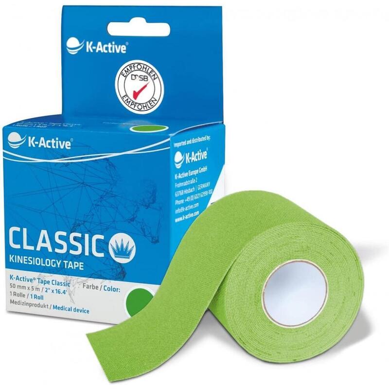 1 rouleau de bande Kinesiotape k-active verte 5cmx5m
