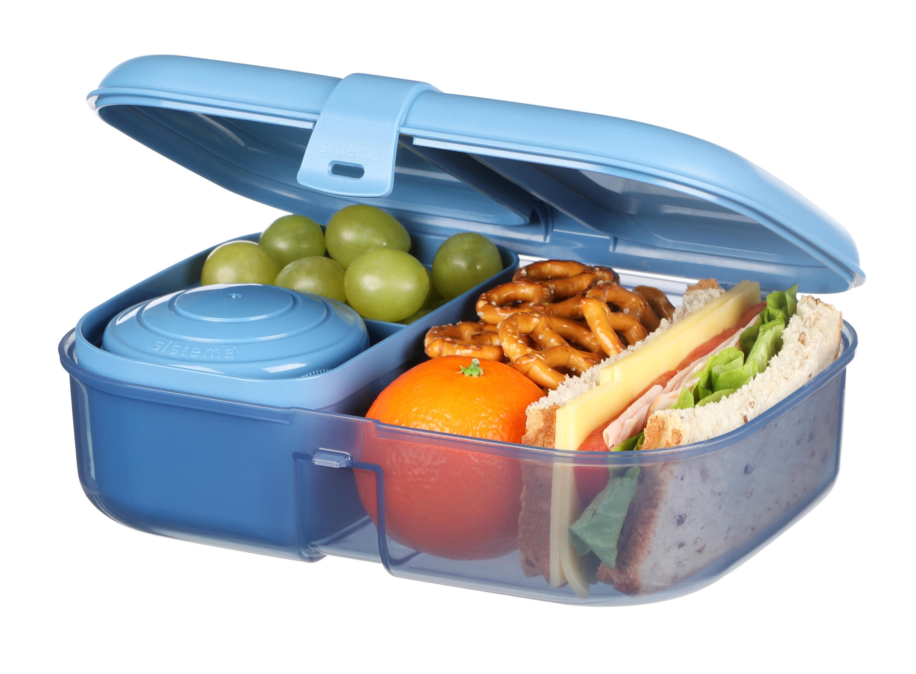 Tříkomorový svačinový box Ocean Bound  s nádobou na jogurt nebo dip 1,1 l 2/6