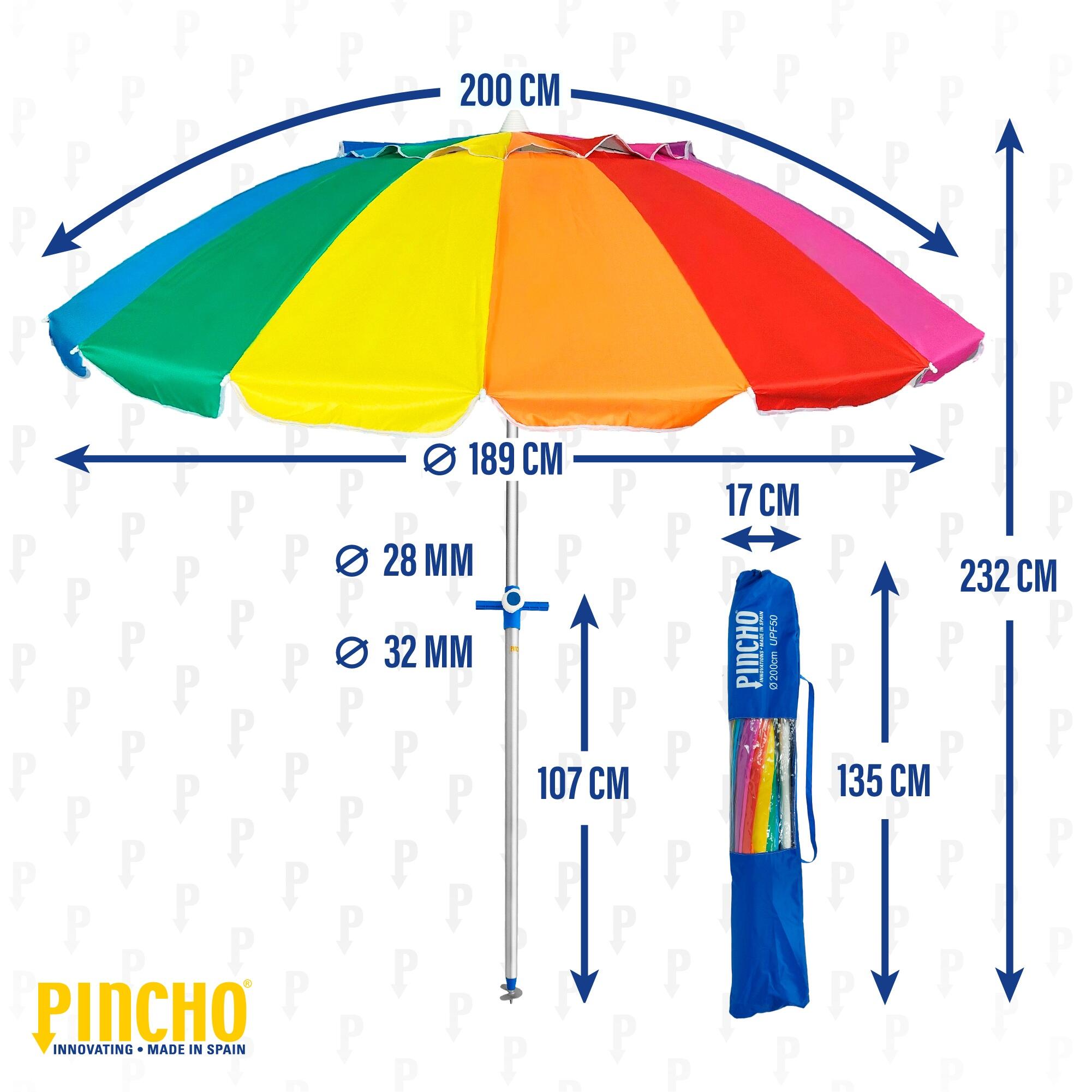 Sombrilla Pincho 200 cm 16 lados UPF50+ Malasia 5/6