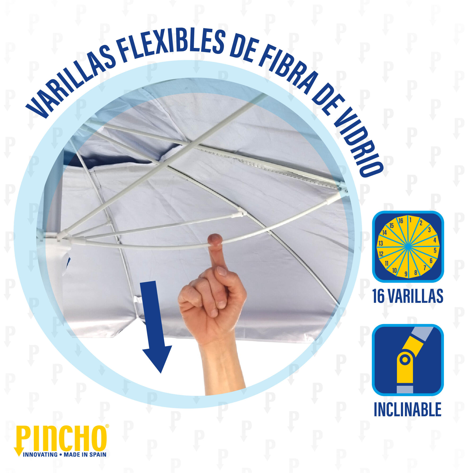 Sombrilla Pincho 200 cm 16 lados UPF50+ Malasia 4/6