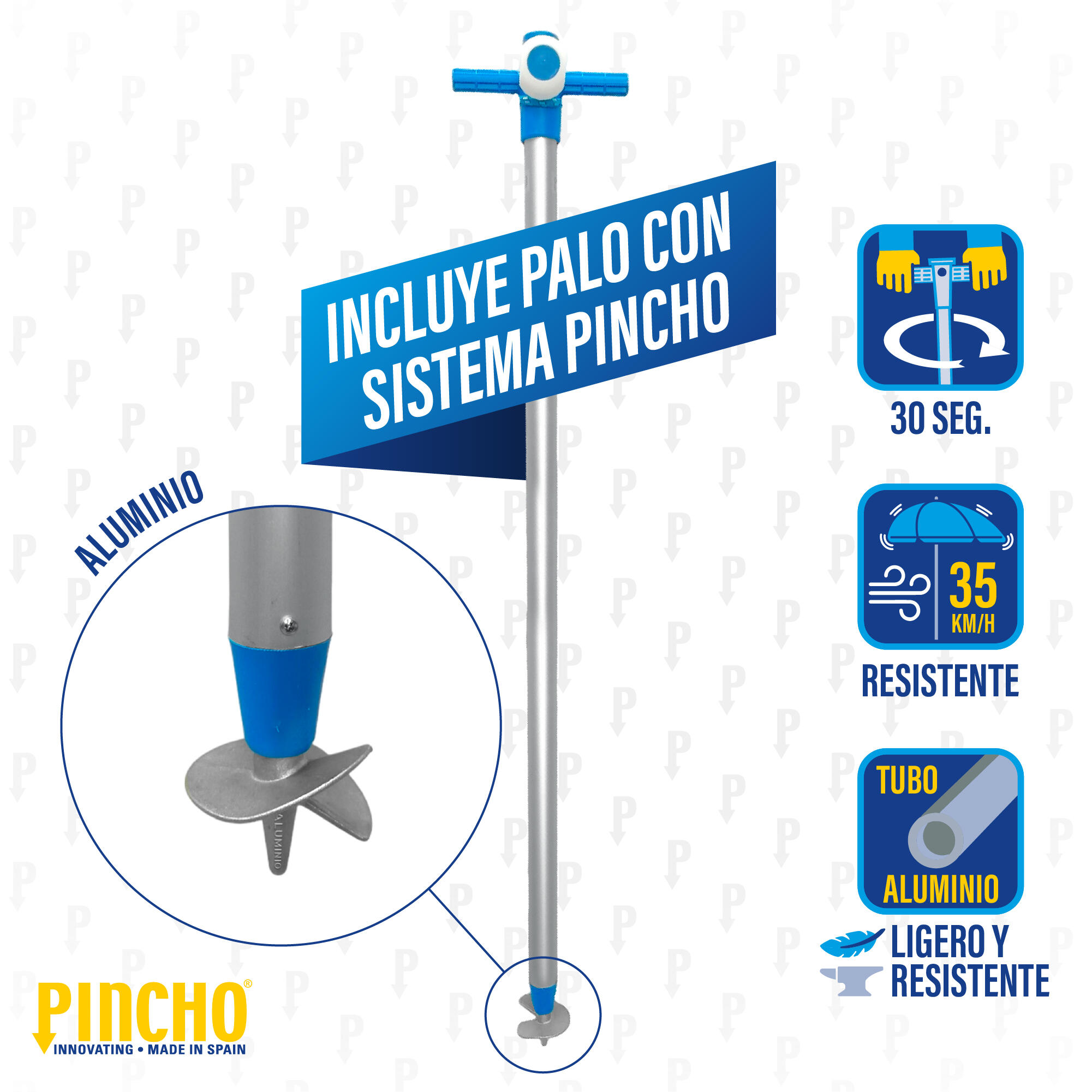 Sombrilla Pincho 200 cm 16 lados UPF50+ Malasia 6/6