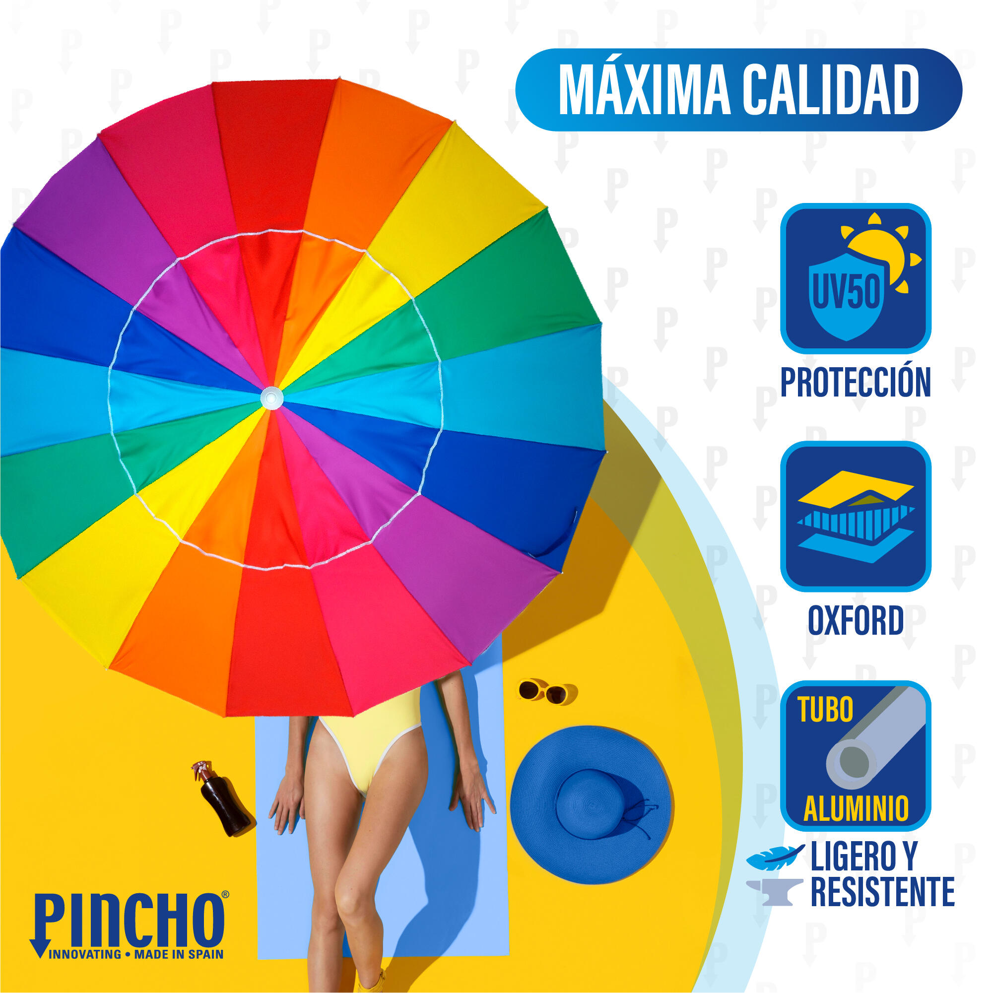 Sombrilla Pincho 200 cm 16 lados UPF50+ Malasia 3/6