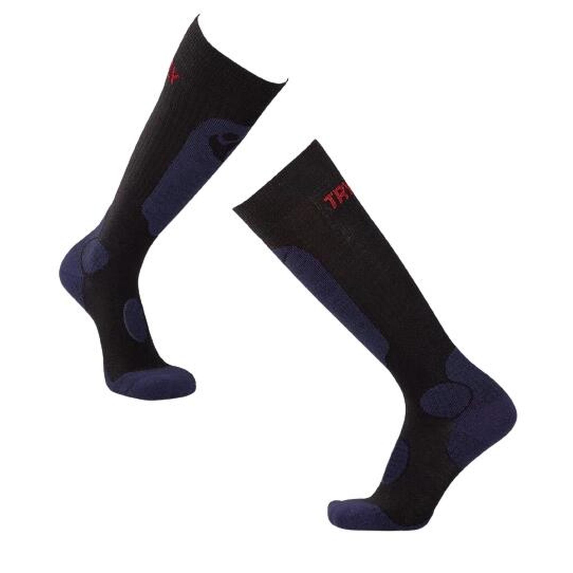 Sosete schi 3/4 lungi lana merino Negru Denim