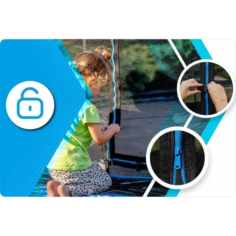 Trampolina ogrodowa dla dzieci z siatką THUNDER INSIDE-ULTRA 16FT 488CM BLUE