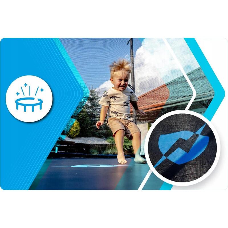 Trampolina ogrodowa dla dzieci z siatką THUNDER INSIDE-ULTRA 16FT 488CM BLUE
