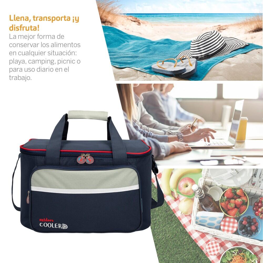 AKTIVE Cooler Sac à Lunch Thermique. Double Poignée, Imperméable, 36x21x22 cm 2/5
