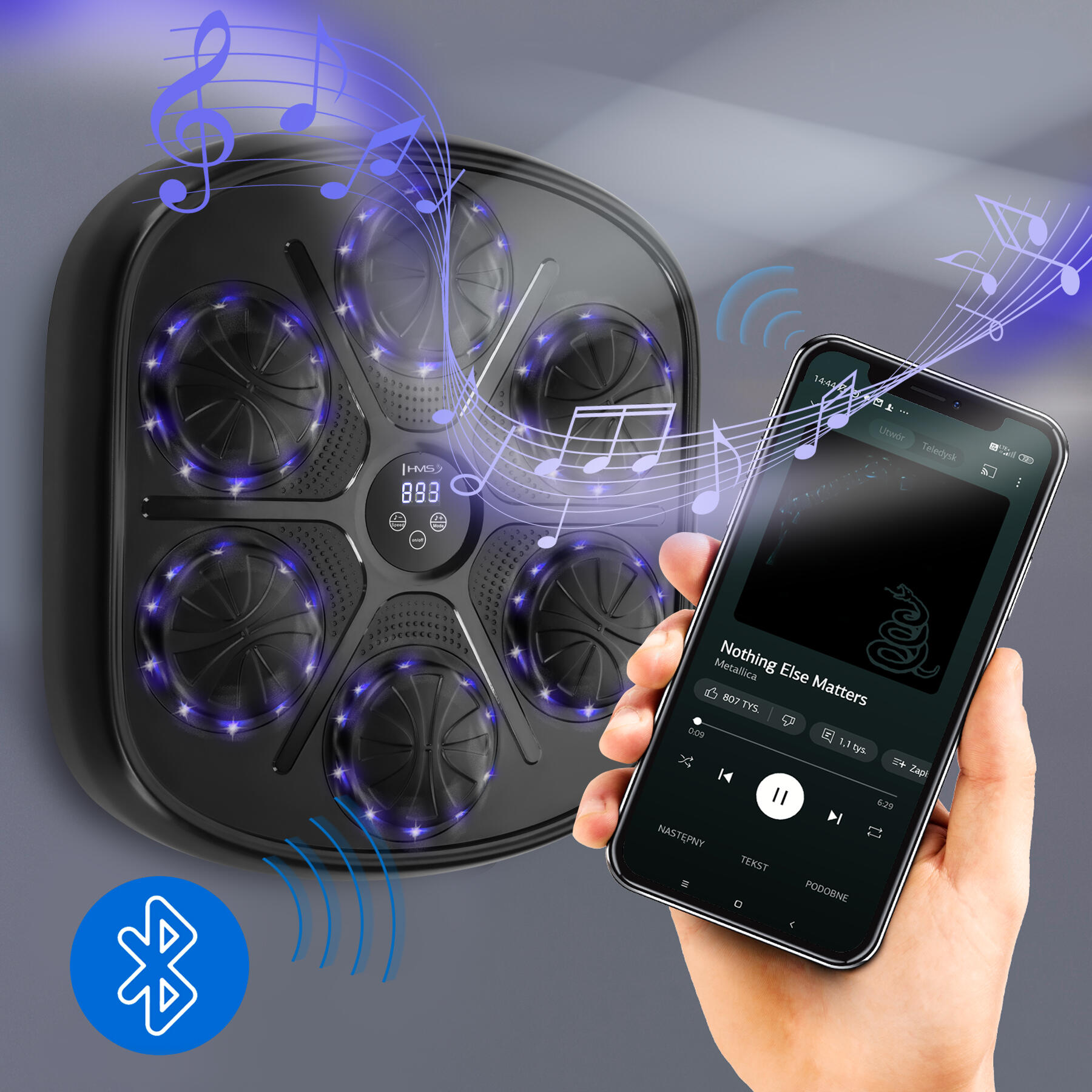 HMS TB03 interactieve bokstrainer met Bluetooth, muziek en handschoenen 4/7