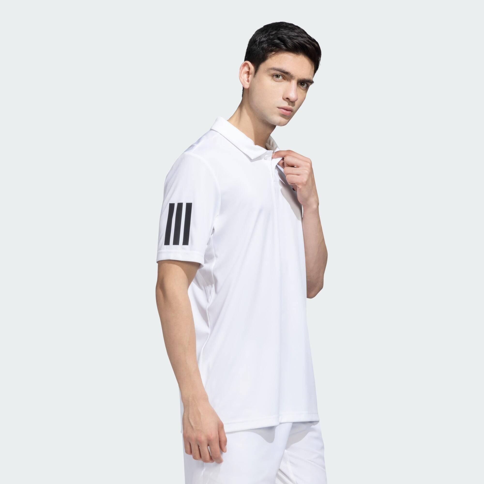 Adidas CLUB 3STR POLO Men Tennis Polo Shirts White -  4