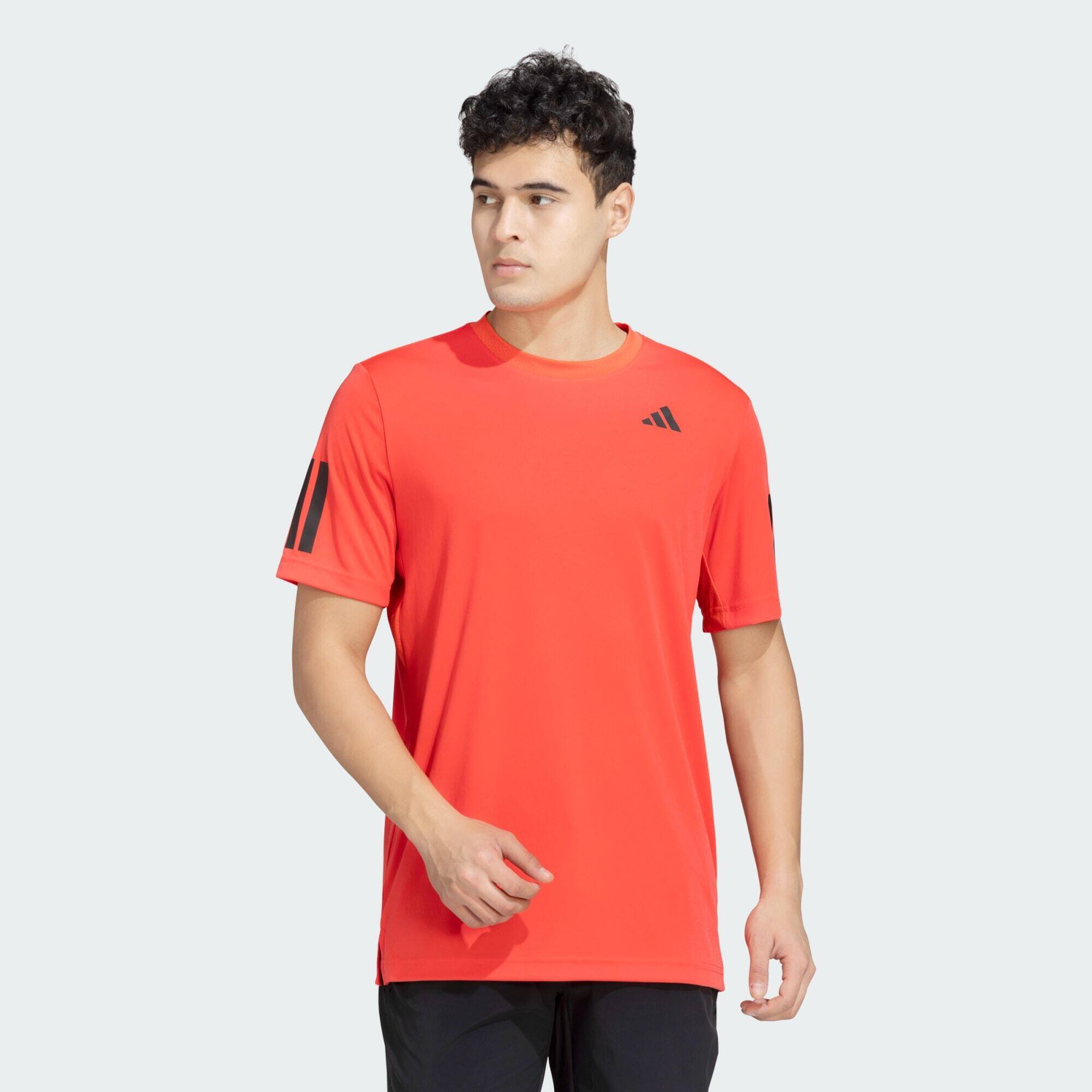 Adidas CLUB 3STR TEE Men Tennis T-Shirts Red -  1