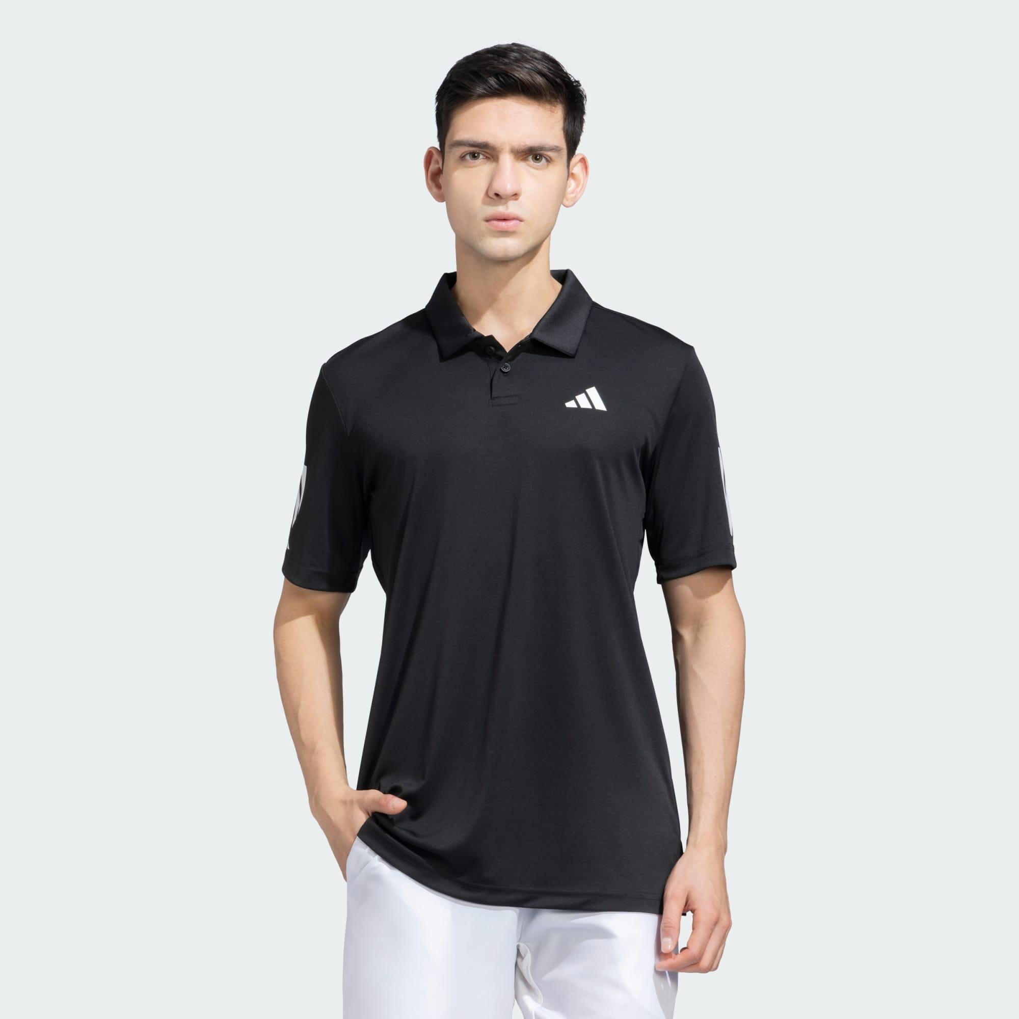 Adidas CLUB 3STR POLO Men Tennis Polo Shirts Black-picture-27