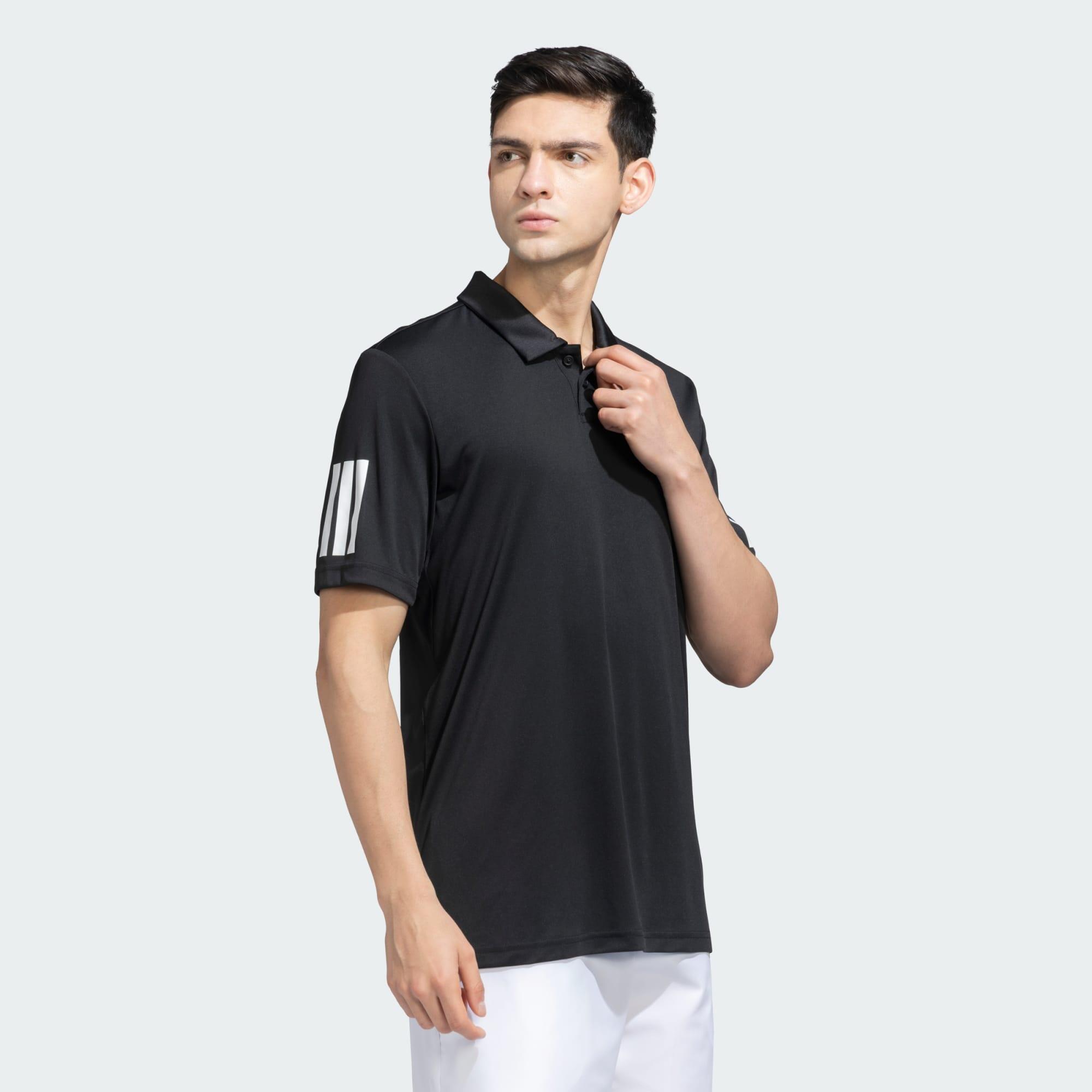 Adidas CLUB 3STR POLO Men Tennis Polo Shirts Black