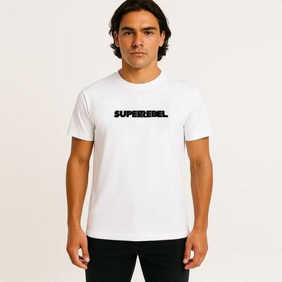 T-shirt met logoprint – heren – wit – keanu_