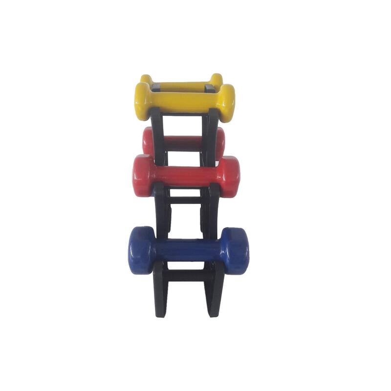 Set gantere aerobic cu suport inclus, 3 perechi, 6 kg, Dayu Fitness