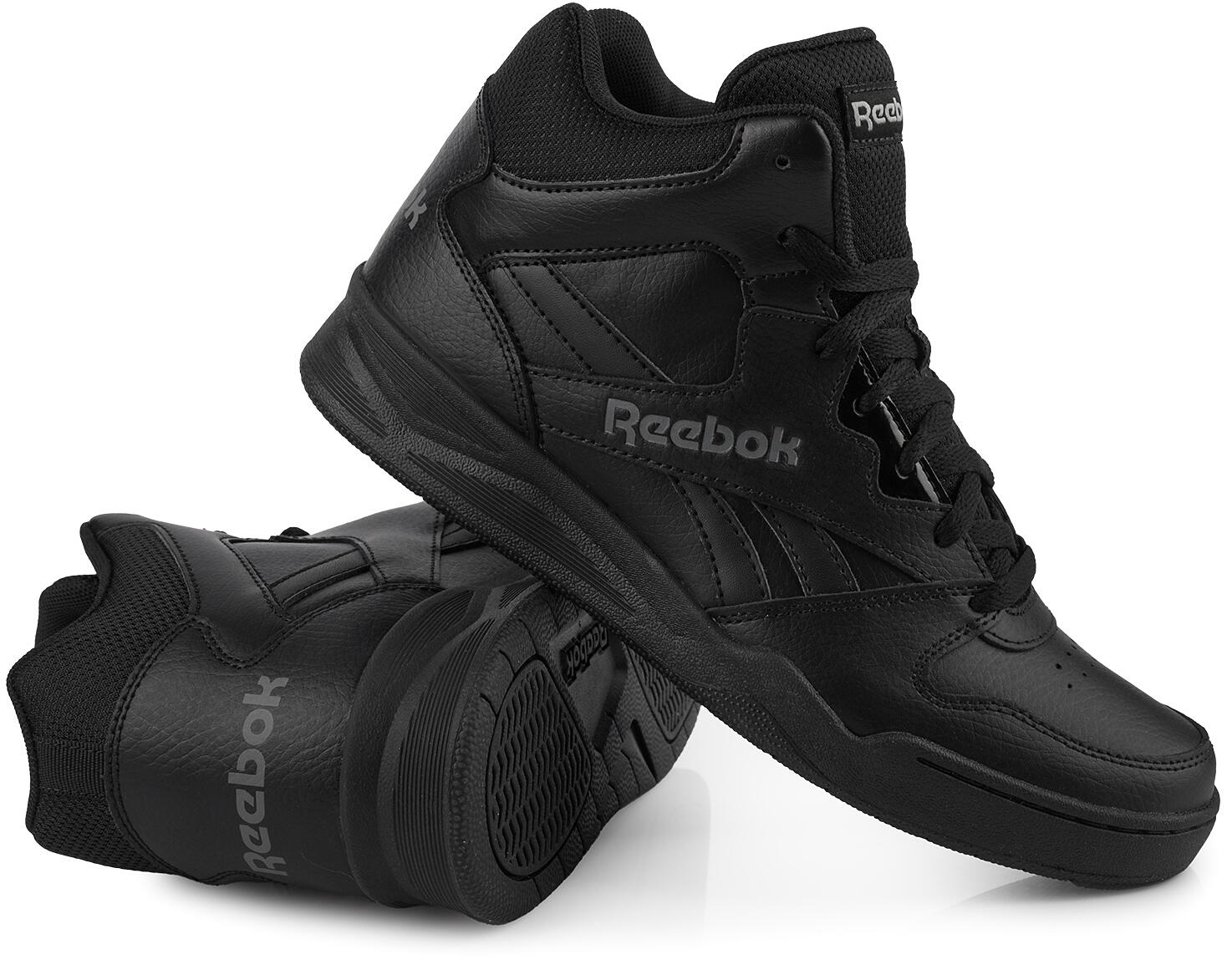 Męskie buty sportowe wysokie skórzane czarne REEBOK ROYAL 4/7