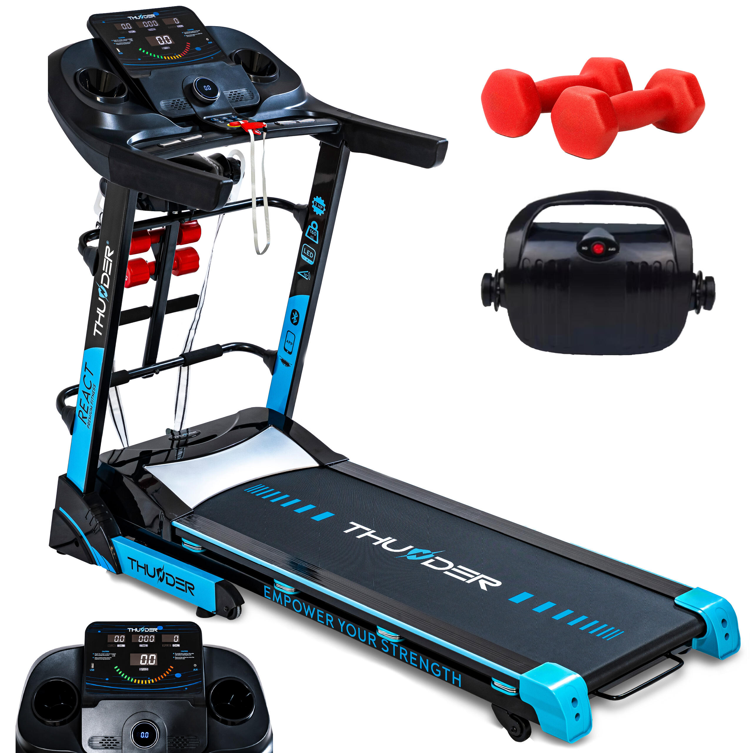 THUNDER Passadeira Thunder REACT-DS-BLACK PRO FitShow dobrável Bluetooth