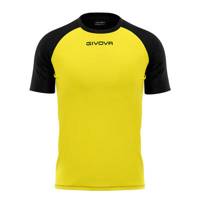 Givova capo sport t-shirt geel/zwart - ademend & licht