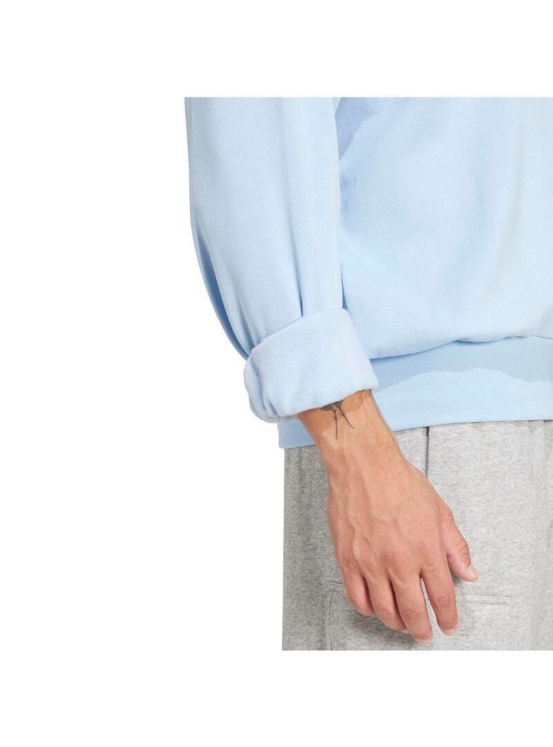 Pulls molletonnés pour hommes Adidas Feelcozy swt globlu Bleu 5/5