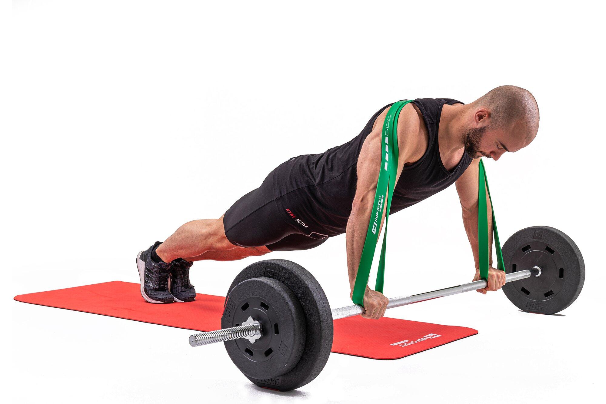 Set von 2 Widerstandsbändern für Fitnessübungen Hop-Sport 23-80kg 6/7