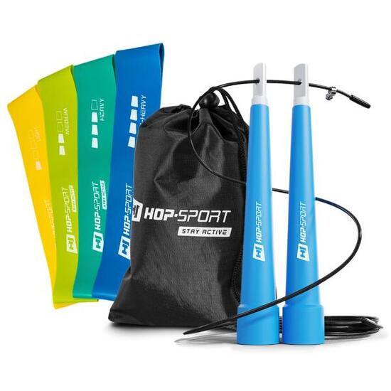 Set di fasce di resistenza 500x50mm+corda per saltare con custodia