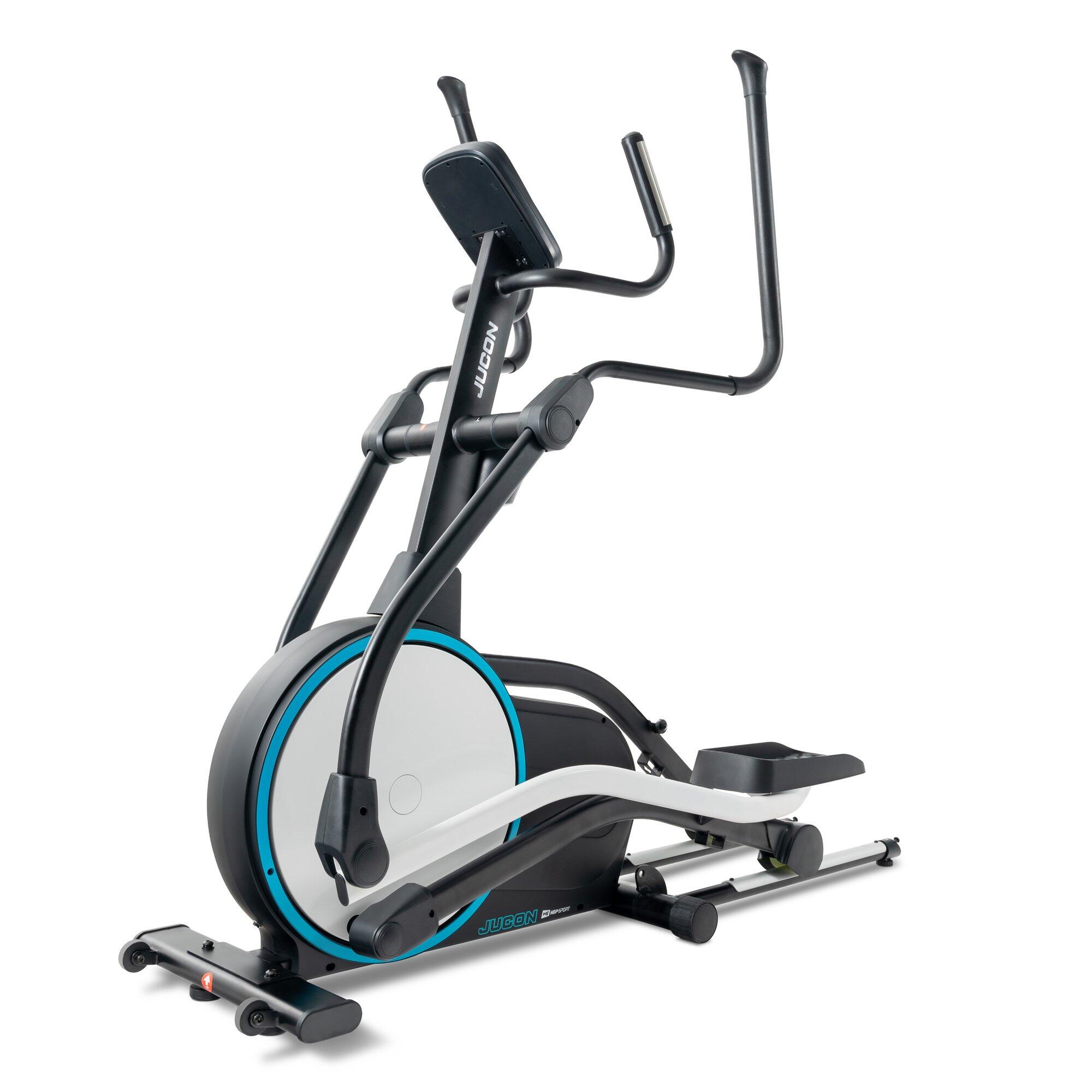Vélo elliptique électromagnétique connecté, Hop-Sport HS-250CF Jucon, Gris 6/7
