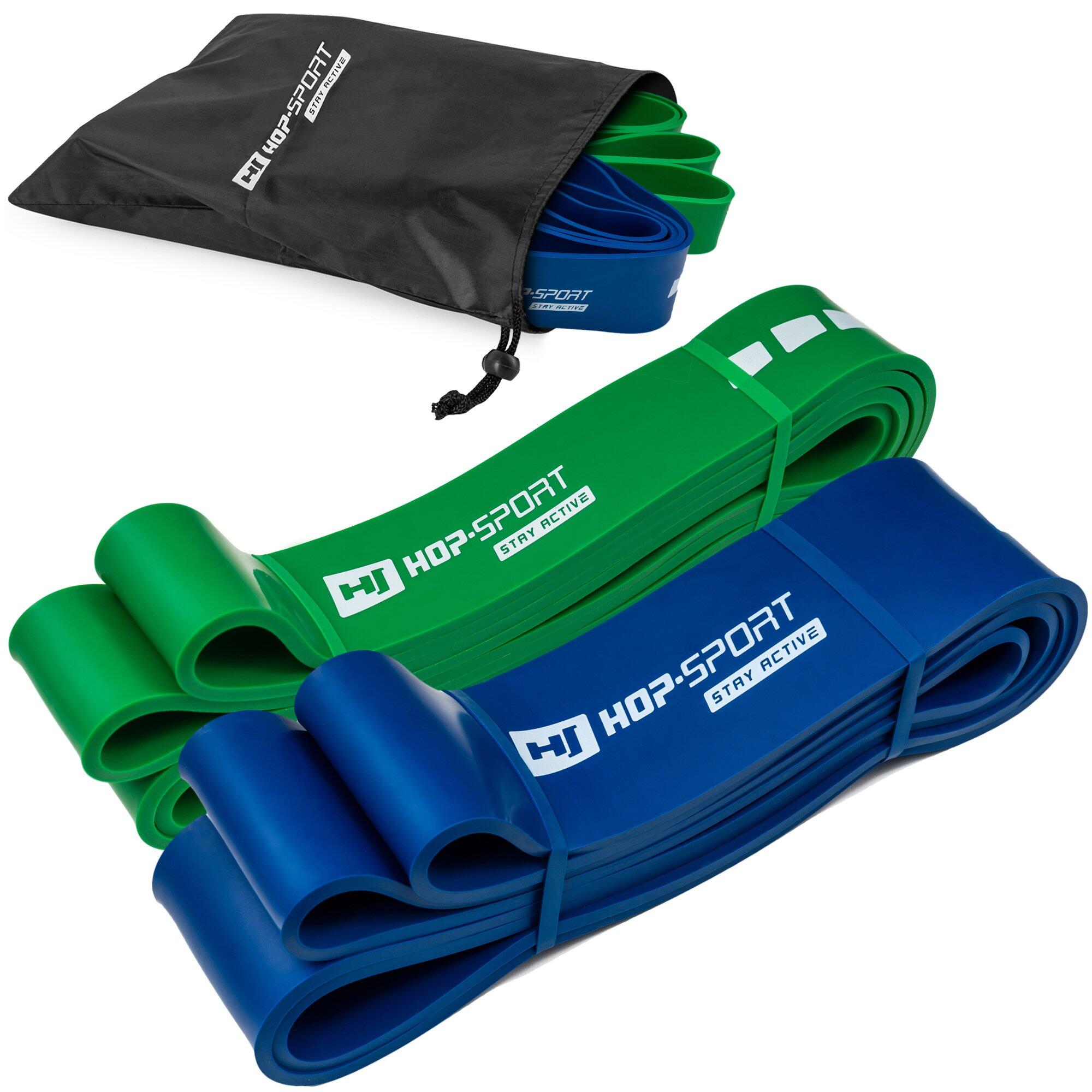 Set von 2 Widerstandsbändern für Fitnessübungen Hop-Sport 23-80kg 1/7